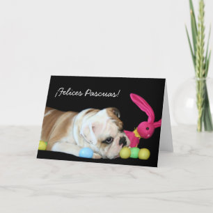 ¡ Felices Pascuas! Tarjeta de bulldog Ingles Feiertagskarte