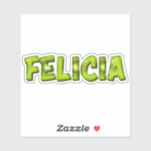 Felicia Name Kiwi Design Aufkleber Sticker (Blatt)
