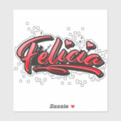Felicia red Heart Graffiti Aufkleber Sticker (Blatt)