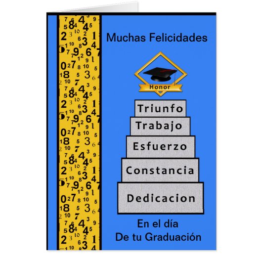 Felicidades en-Durchmesserde tu graduacion Karte (Vorne)