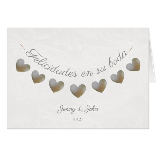 felicidades en SU Boda Tarjeta de Matrimonio (Vorderseite (Horizontal))