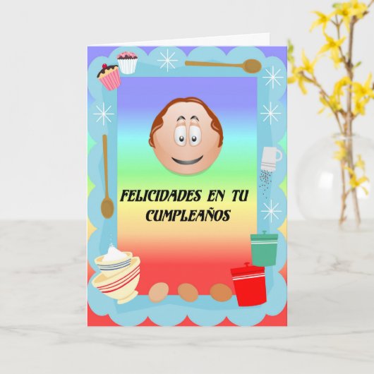 Felicidades en tu cumpleanos karte (Gelbe Blume)