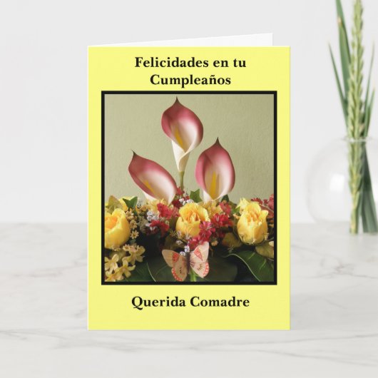 Felicidades en tu cumpleaños querida comadre karte (Vorderseite)