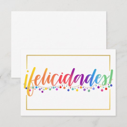 Felicidades-Karte (Vorne/Hinten)