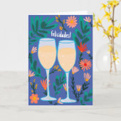 Felicidades Sparkling Wein Champagner Blumenkohl Karte (Gelbe Blume)