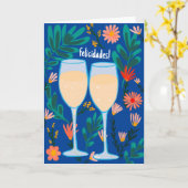 Felicidades Sparkling Wein Champagner Blumenkohl Karte (Gelbe Blume)