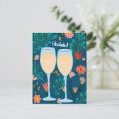 Felicidades Sparkling Wein Champagner Blumenkohl Postkarte (Stehend Vorderseite)