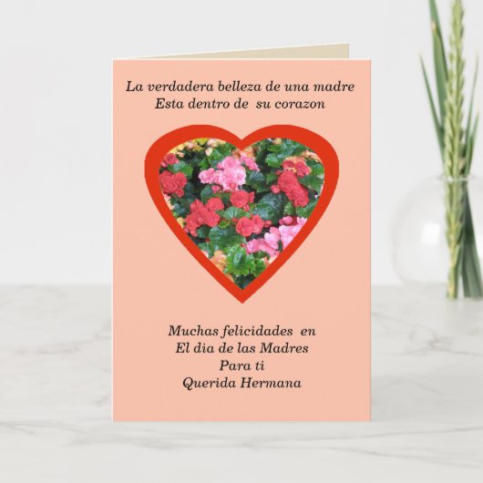 Felicitacion para el dia de las madres hermana karte (Vorderseite)