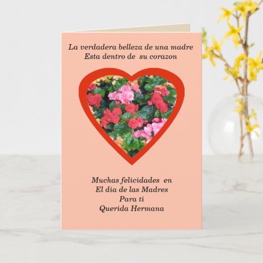 Felicitacion para el dia de las madres hermana karte (Gelbe Blume)