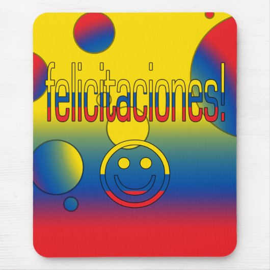 Felicitaciones! Ecuador Flaggenfarben Pop Art Mousepad (Vorne)