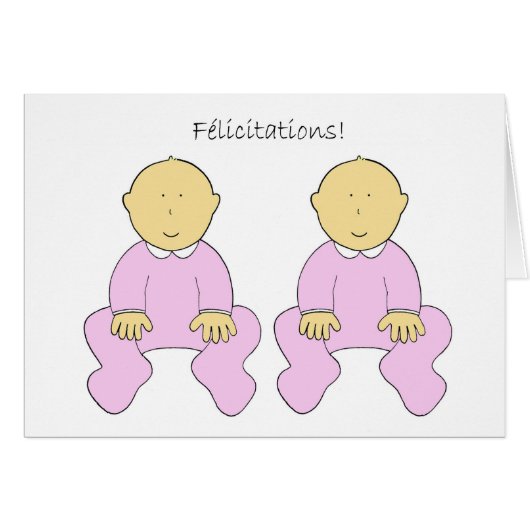Félicitations, DoppelBabys, auf französisch (Vorderseite (Horizontal))