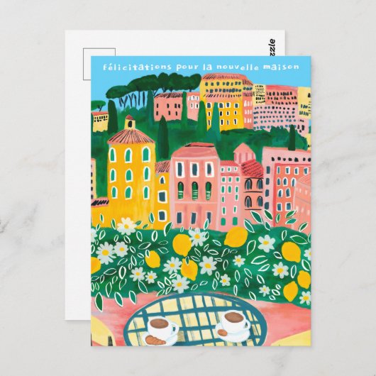 Felicitations pour Nouvelle Maison City Views Art Postkarte (Vorne/Hinten)