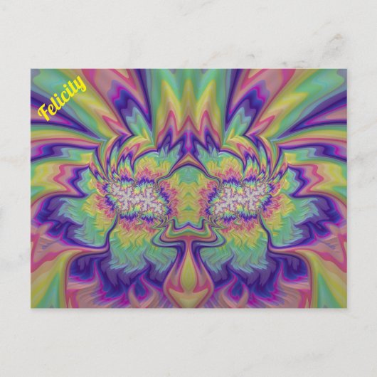 FELICITY ~ 3D-Fraktal Design Muster ~ Multicolor Postkarte (Vorderseite)