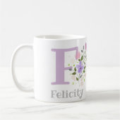 Felicity erste Initial Plus Name mit Blume Kaffeetasse (Links)