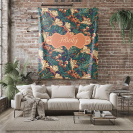 Felicity Vintag Peach Floral Art Nouveau Fleecedecke