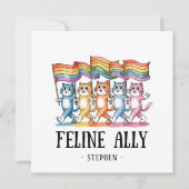 Feline Ally - Rainbow Cat LGBTQ Pride (Vorderseite)