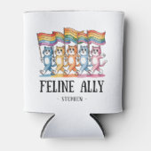Feline Ally - Rainbow Cat LGBTQ Pride Dosenkühler (Vorderseite)