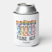 Feline Ally - Rainbow Cat LGBTQ Pride Dosenkühler (Kanne Rückseite)