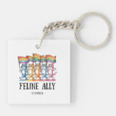 Feline Ally - Rainbow Cat LGBTQ Pride Schlüsselanhänger (Rückseite)