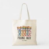 Feline Ally - Rainbow Cat LGBTQ Pride Tragetasche (Rückseite)