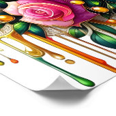 Feline Amidst ein lebendiger Blumenblut 16x20 Poster (Ecke)