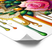 Feline Amidst ein lebendiger Blumenblut 20x16 Poster (Ecke)