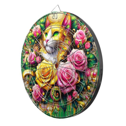 Feline Amidt ein lebendiges Blütenblut Dartscheibe (Vorderseite rechts)