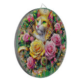 Feline Amidt ein lebendiges Blütenblut Dartscheibe (Vorderseite Links)