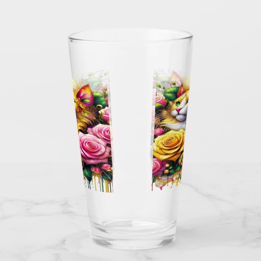 Feline Amidt ein lebendiges Blütenblut Glas (Links)