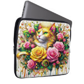 Feline Amidt ein lebendiges Blütenblut Laptopschutzhülle (Vorne Rechts)