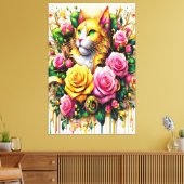 Feline Amidt ein lebendiges Blütenblut Leinwanddruck (Insitu (Wohnzimmer))