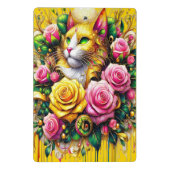 Feline Amidt ein lebendiges Blütenblut Mini Klemmbrett (Rückseite)