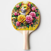 Feline Amidt ein lebendiges Blütenblut Tischtennis Schläger (Vorderseite)