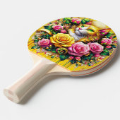 Feline Amidt ein lebendiges Blütenblut Tischtennis Schläger (Vorderseite)