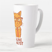 Feline Analyst Retro Cat Mug – Cat Lover Gift Milchtasse (Rechte Ecke)