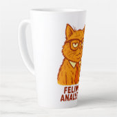 Feline Analyst Retro Cat Mug – Cat Lover Gift Milchtasse (Linke Ecke)