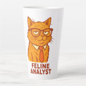Feline Analyst Retro Cat Mug – Cat Lover Gift Milchtasse (Vorderseite)
