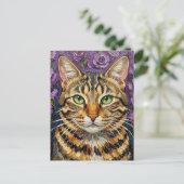 Feline and Floral | Just Saying Hi Postkarte (Stehend Vorderseite)