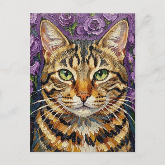 Feline and Floral | Just Saying Hi Postkarte (Vorderseite)