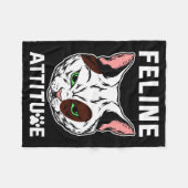 Feline Attitude Cat Mood Pet Character Fleecedecke (Vorderseite (Horizontal))