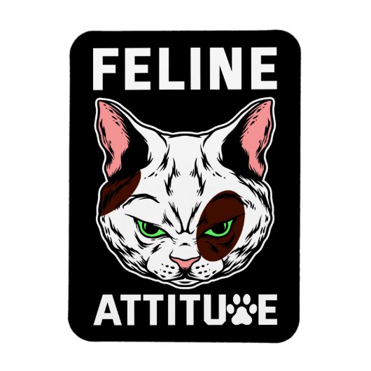 Feline Attitude Cat Mood Pet Character Magnet (Vertikal)