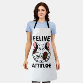 Feline Attitude Cat Mood Pet Character Schürze (Getragen)