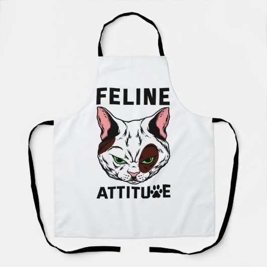 Feline Attitude Cat Mood Pet Character Schürze (Vorderseite)