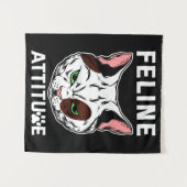 Feline Attitude Cat Mood Pet Character Wandteppich (Vorderseite (Horizontal))
