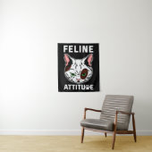 Feline Attitude Cat Mood Pet Character Wandteppich (Beispiel)