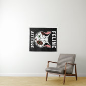 Feline Attitude Cat Mood Pet Character Wandteppich (Beispiel (Horizontal))