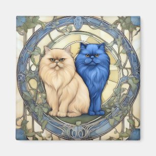 Feline Beauty persian cat art nouveau Magnet