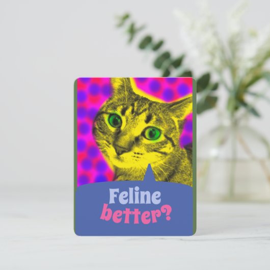 Feline Better? BEKOMMEN GUL CARD-Beifall Marilyn C Dankeskarte (Stehend Vorderseite)