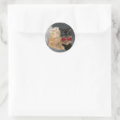 Feline Bride und Groom Runder Aufkleber (Tasche)