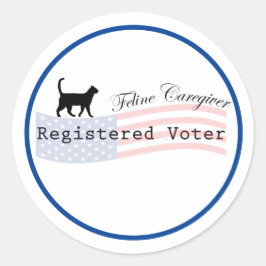 Feline Caregiver Registered Voter Runder Aufkleber